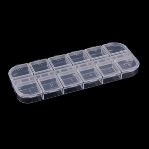12 Cell Empty Plastic Beads Rhinestones Storage Box Case IDEAL FOR NAIL Art Diy