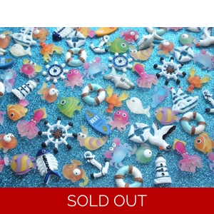 Mixed Seaside Beach Fish Boat Buoy Anchor Lobster Crab Seahorse Resin Flatback Craft kit DIY Choose