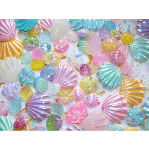 Shells Mixed Flatback Sea Side Large & Small AB Ombre Beach Craft Kit DIY CHOOSE