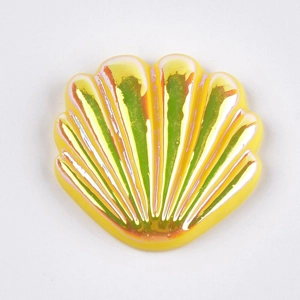 10 Pcs Large AB Plated Resin Flatback Scallop Shells Craft DIY Earring Making