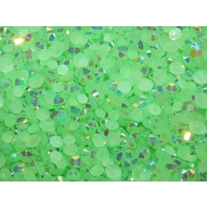 Acid Neon Green Mixed 1000pc Acrylic Resin JELLY Rhinestone Gems Nail 3mm-5mm