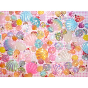 Shells Mixed Flatback Sea Side Large & Small AB Ombre Beach Craft Kit DIY CHOOSE