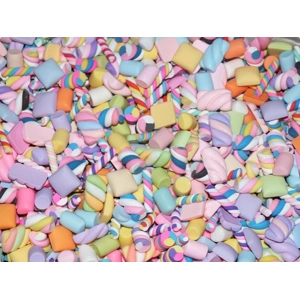 Bulk Buy 50 Pieces Fun Mixed Resin & Clay FAKE Food MARSHMALLOW FLUMPS Candy Swirl Cane Flatback 3D