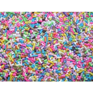 NEW Multi colours Short strands 2-5mm 20g Bag FAKE Polymer Clay Ice Cream Sprinkles 100's & 1000's T