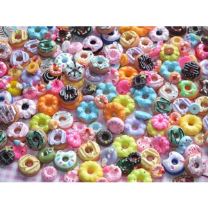 Fake Prop Dolls Food Mixed Size Iced Donuts Candy Resin Flatback Sweets Choose Amount