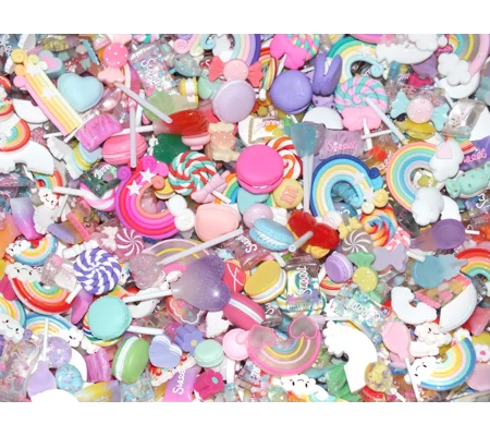 50 Pcs Super REALISTIC FAKE Food Candy Sweets Resin & Clay Rainbows Macaron Lollipop Swirls