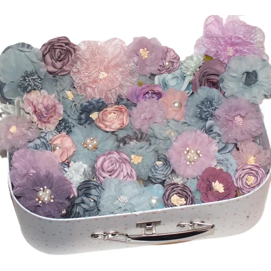 10 Pcs Mixed Shabby Chic Faux Silk Satin Fabric Flowers for Craft Hair Bows