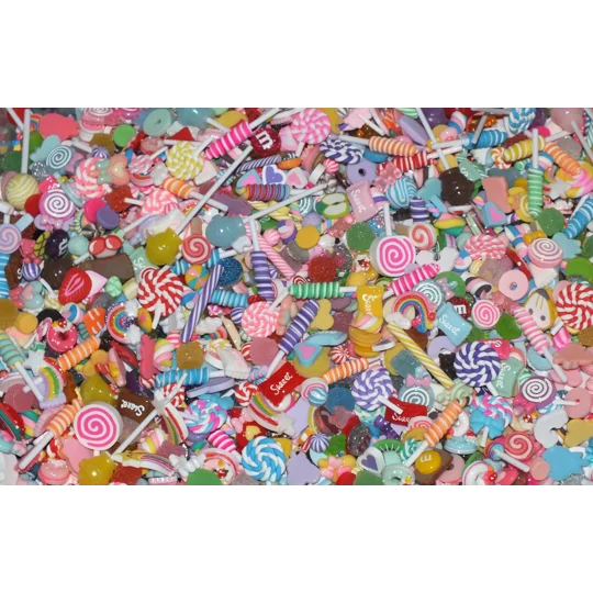 Wholesale Bulk Buy 100 Pcs SO REALISTIC Fake Food Mixed Candy Resin & Clay Marshmallow Lollipops Flu
