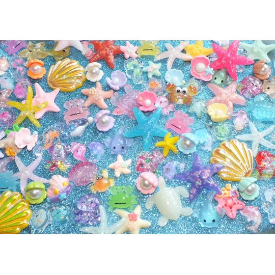 20 Pcs "Under the sea" Starfish Crab Turtle Shells Mermaid Seahorse Oyster Flatback & 3D