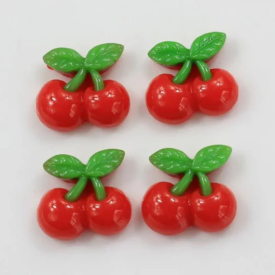 10 Pcs Fake Prop Mixed Cherry Cherries Sweets Fake Food Mixed Candy Resin Flatback 3D 16mm