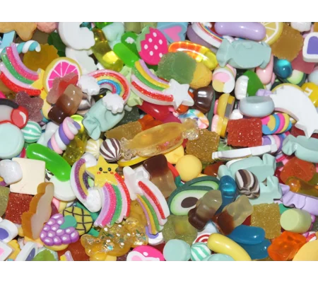 Fun Mix 50 Pieces FAKE Food Prop Display Candy Resin Flatback Cabochons Sweets