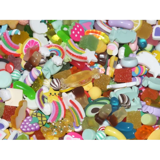 Fun Mix 50 Pieces FAKE Food Prop Display Candy Resin Flatback Cabochons Sweets
