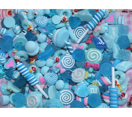 HUGE LOT 100 Pcs Bulk Buy Wholesale Fake Sweets Flump Candy Lollipop Polymer Clay Handmade Fake Swee