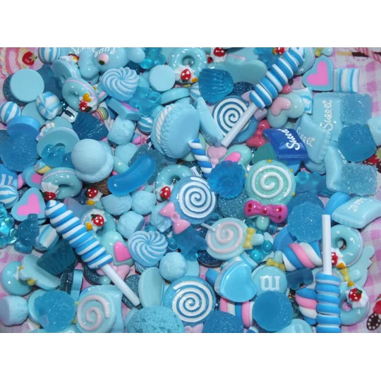 HUGE LOT 100 Pcs Bulk Buy Wholesale Fake Sweets Flump Candy Lollipop Polymer Clay Handmade Fake Swee