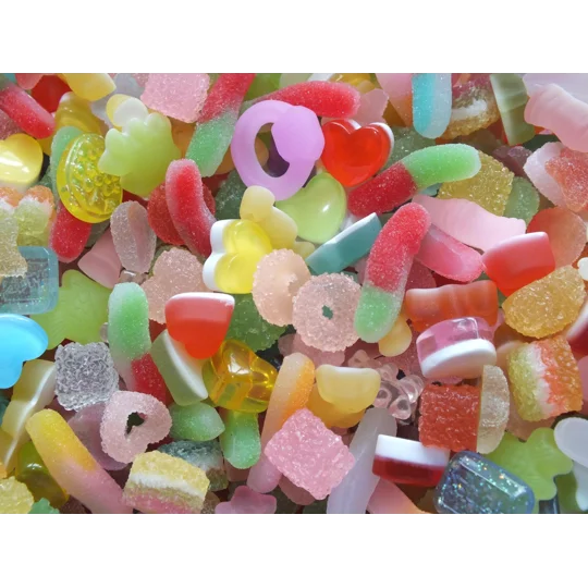 50 Pcs REALISTIC Fake Prop "Sugar" Coated Frosted Jelly Tots Cubes Gumdrops Candy Resin Flatback