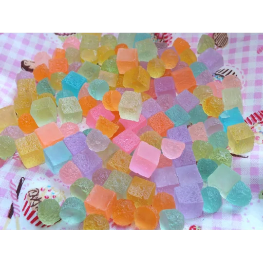 50 Pcs Super REALISTIC FAKE Food Jelly Tots Gummi Frosted Candy Sweets 3D