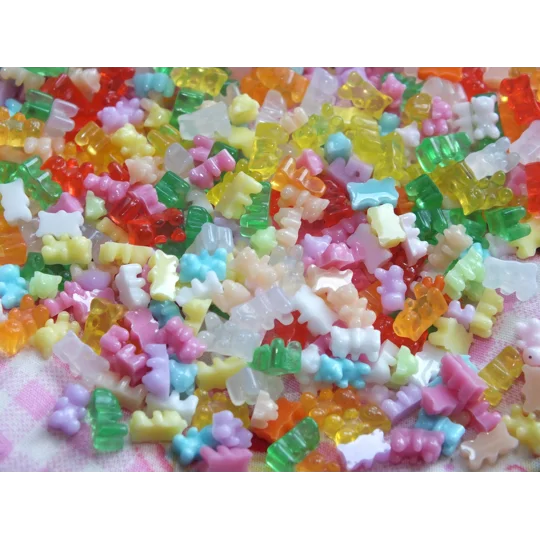 20 Pcs TINY Miniature Mini Resin Teddy Bear Fake Candy 1/12th scale Nail Art 7mm x 4mm