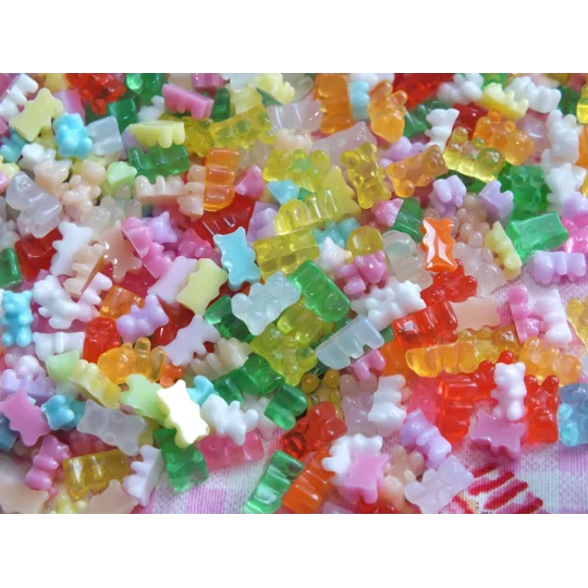 20 Pcs TINY Miniature Mini Resin Teddy Bear Fake Candy 1/12th scale Nail Art 7mm x 4mm
