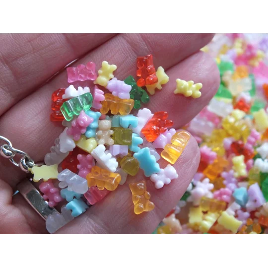 20 Pcs TINY Miniature Mini Resin Teddy Bear Fake Candy 1/12th scale Nail Art 7mm x 4mm