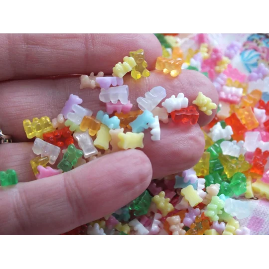 20 Pcs TINY Miniature Mini Resin Teddy Bear Fake Candy 1/12th scale Nail Art 7mm x 4mm