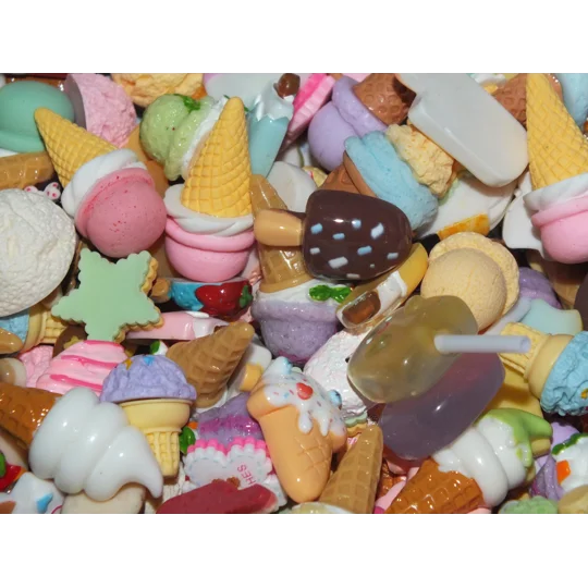 50 Pcs Ice Cream Lolly Popsicle Dessert FAKE Food Prop Display Candy Resin Flatback & 3D Cabochons S