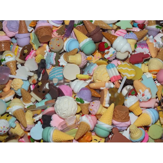 50 Pcs Ice Cream Lolly Popsicle Dessert FAKE Food Prop Display Candy Resin Flatback & 3D Cabochons S