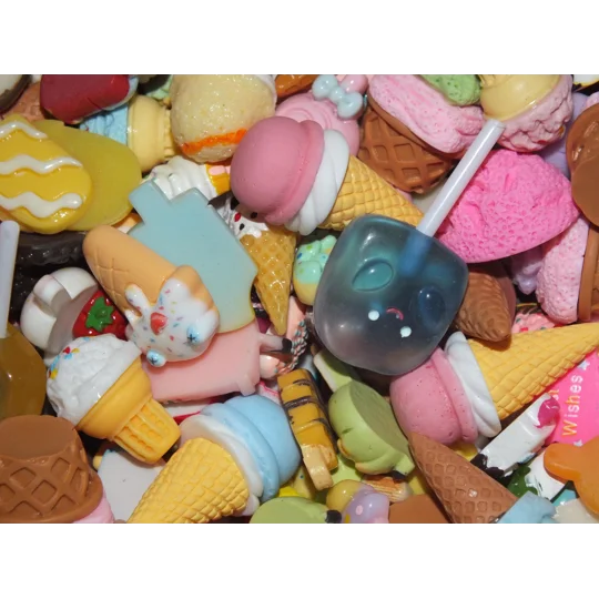 50 Pcs Ice Cream Lolly Popsicle Dessert FAKE Food Prop Display Candy Resin Flatback & 3D Cabochons S