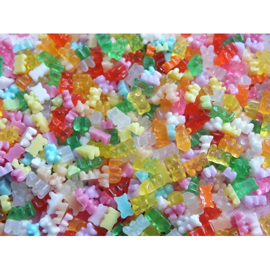 20 Pcs TINY Miniature Mini Resin Teddy Bear Fake Candy 1/12th scale Nail Art 7mm x 4mm
