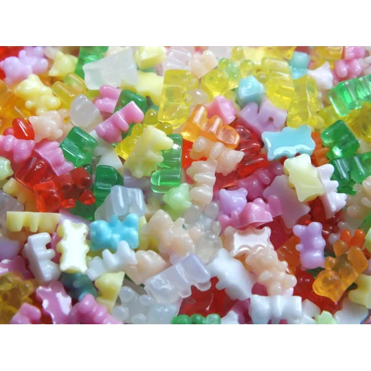 20 Pcs TINY Miniature Mini Resin Teddy Bear Fake Candy 1/12th scale Nail Art 7mm x 4mm