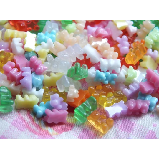 20 Pcs TINY Miniature Mini Resin Teddy Bear Fake Candy 1/12th scale Nail Art 7mm x 4mm