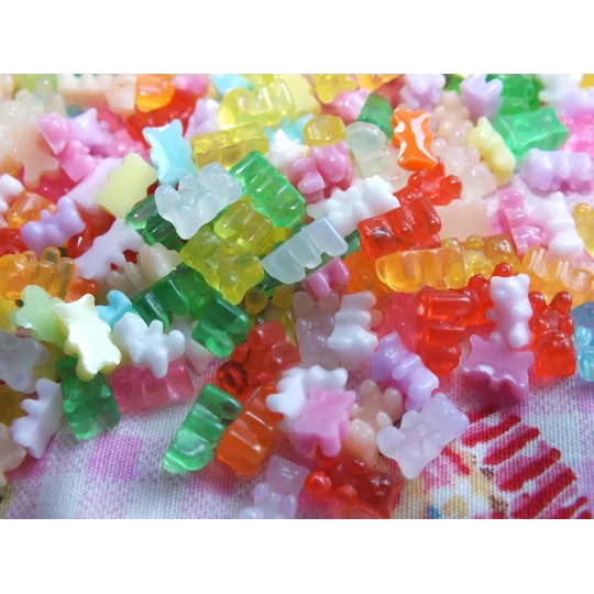 20 Pcs TINY Miniature Mini Resin Teddy Bear Fake Candy 1/12th scale Nail Art 7mm x 4mm