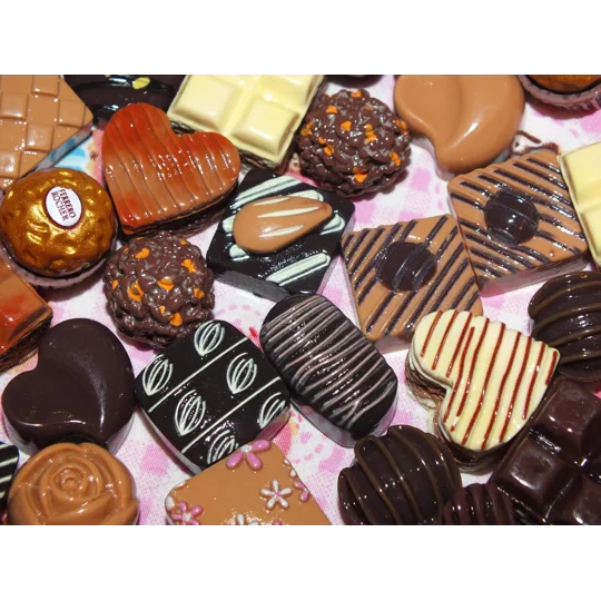 20 Pcs So Realistic Chocolate Resin Fake Food Prop Display Flatback Cabochon Charms NO HOOKS Candy N