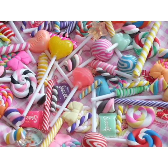 50 Pcs Clay Time! Fake Prop Display Candy Resin & Polymer Clay Handmade 3D Sweets