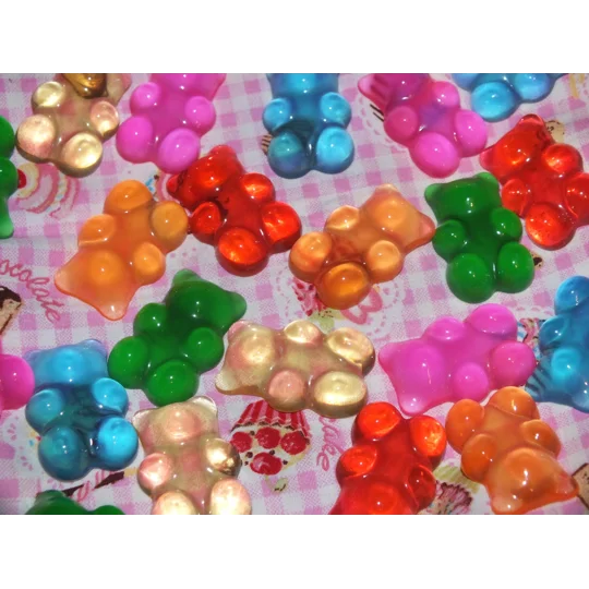 6pcs Exclusive Giant Sized Teddy Bear Jelly Translucent 38mm Largest Size EVER!! Flatback Resin Cabo