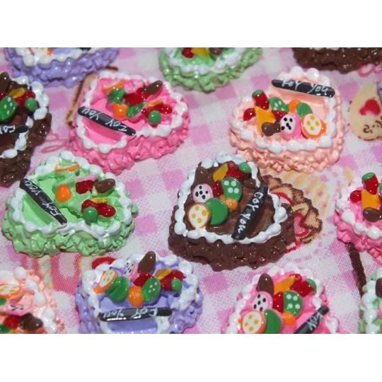5pcs Delicious Fake Cream Cakes Gateaux Topped With Fruit Pastries Dolls Play Non Edible 25mm 3D Not