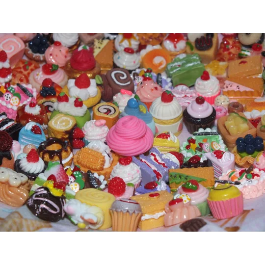 20 Pcs Mixed Delicious Fake Cream Cakes Donuts Cookies Pastries Food Dolls Play Non Edible 15mm-30mm
