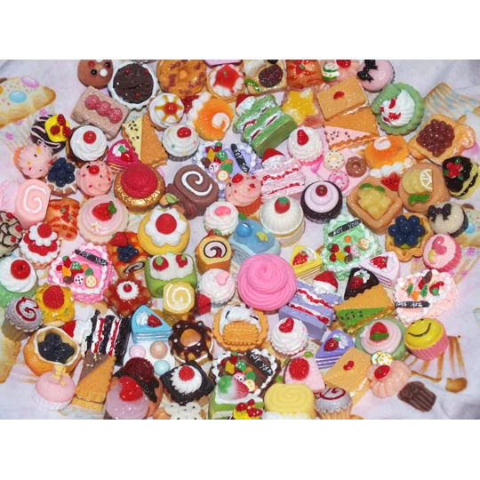 20 Pcs Mixed Delicious Fake Cream Cakes Donuts Cookies Pastries Food Dolls Play Non Edible 15mm-30mm