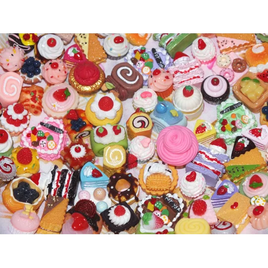 20 Pcs Mixed Delicious Fake Cream Cakes Donuts Cookies Pastries Food Dolls Play Non Edible 15mm-30mm