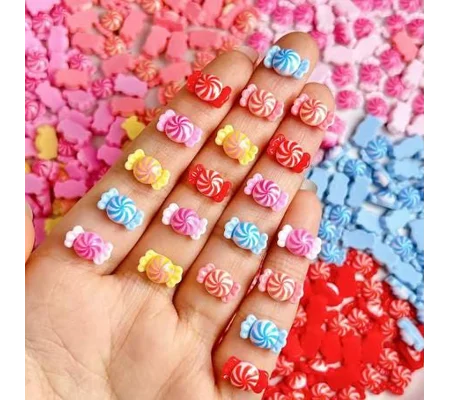 10 Pcs Mixed TINY Wrapped Candy Sweets For Nail Art Charms Resin Craft DIY 12mm x 7mm So small and c