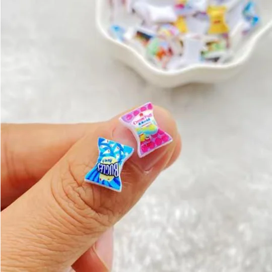 10 Pcs Mixed TINY Junk Food Snacks Crisps Chips For Nail Art Charms Resin Craft DIY 8mmx 10mm So sma