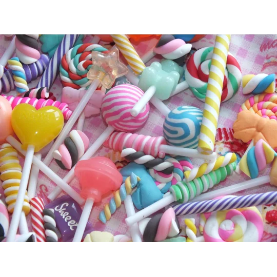 50 Pcs Clay Time! Fake Prop Display Candy Resin & Polymer Clay Handmade 3D Sweets