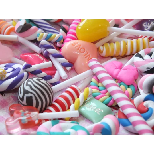 50 Pcs Clay Time! Fake Prop Display Candy Resin & Polymer Clay Handmade 3D Sweets