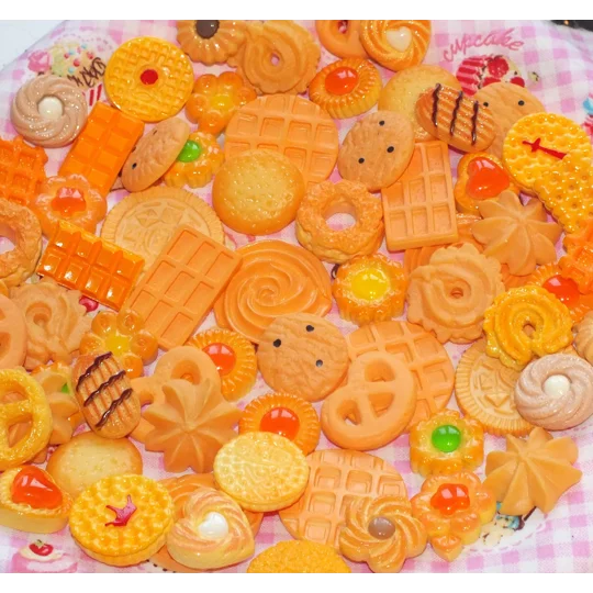 50 Pcs Biscuits & Cookies Churros Pretzel Jammy Dodger Waffle Cake Donut Danish Style FAKE Bake Food