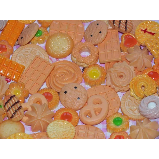 50 Pcs Biscuits & Cookies Churros Pretzel Jammy Dodger Waffle Cake Donut Danish Style FAKE Bake Food