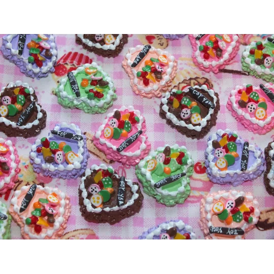 5pcs Delicious Fake Cream Cakes Gateaux Topped With Fruit Pastries Dolls Play Non Edible 25mm 3D Not