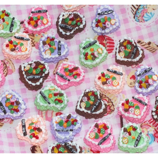 5pcs Delicious Fake Cream Cakes Gateaux Topped With Fruit Pastries Dolls Play Non Edible 25mm 3D Not