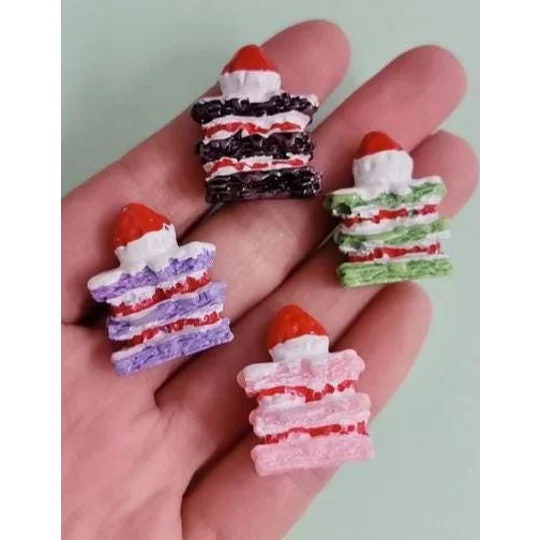 4pcs Delicious Large Fake Whipped Cream Cakes Mille Fois Pastries Topped With Fruit Dolls Play Non E