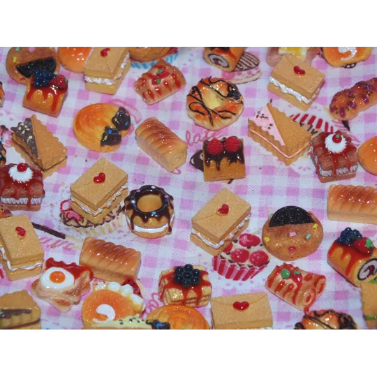 10pcs Delicious Fake Cream Cakes Donuts Cookies Pastries Fake Food Plates & Bowls Dolls Play Non Edi