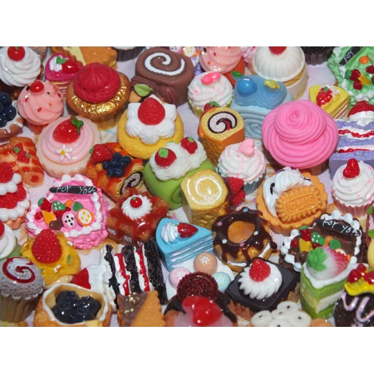 20 Pcs Mixed Delicious Fake Cream Cakes Donuts Cookies Pastries Food Dolls Play Non Edible 15mm-30mm