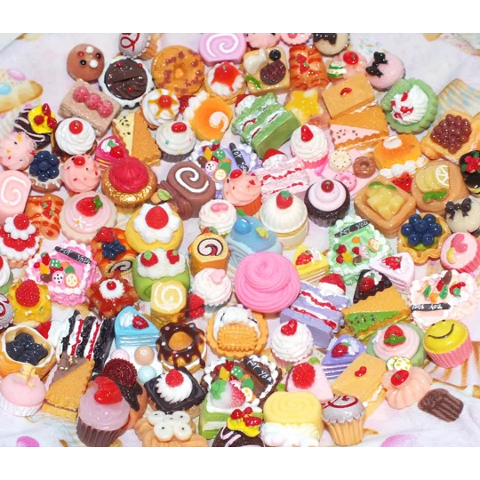 50 Pcs Fake Cream Cakes Donuts Cookies Pastries Food 15mm-30mm